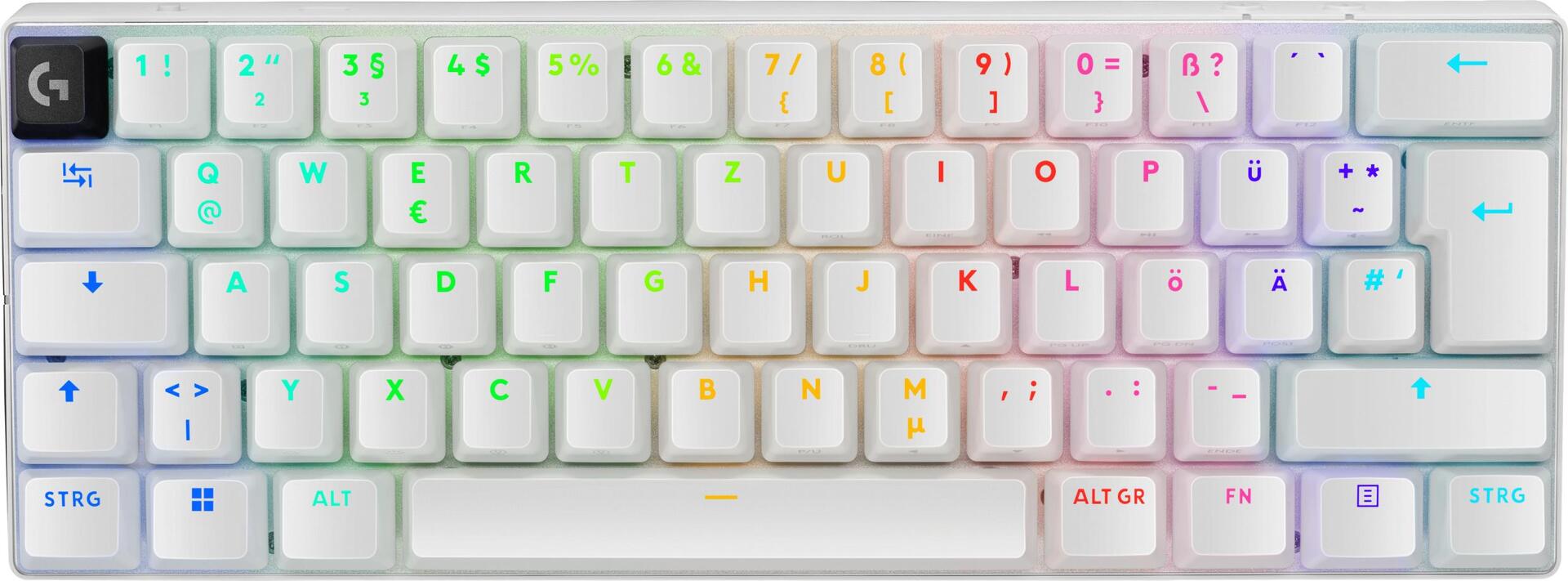 Logitech G PRO X 60 - Tastatur - Gaming - 60% - TKL - Hintergrundbeleuchtung - kabellos - 2,4 GHz, Bluetooth - QWERTZ - Deutsch - Tastenschalter: Tactile - weiß (920-011924)