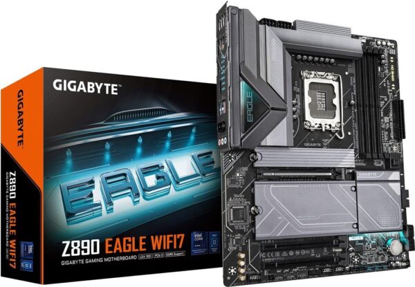 Gigabyte Z890 EAGLE WIFI7 - Motherboard - ATX - LGA1851-Sockel - Z890 Chipsatz - USB4, USB 3,2 Gen 2, USB 3,2 Gen 1, USB-C 3,2 Gen2 - Bluetooth, Wi-Fi 7, 2,5 Gigabit LAN - Onboard-Grafik (CPU erforderlich) - HD Audio (8-Kanal) (Z890 EAGLE WIFI7)