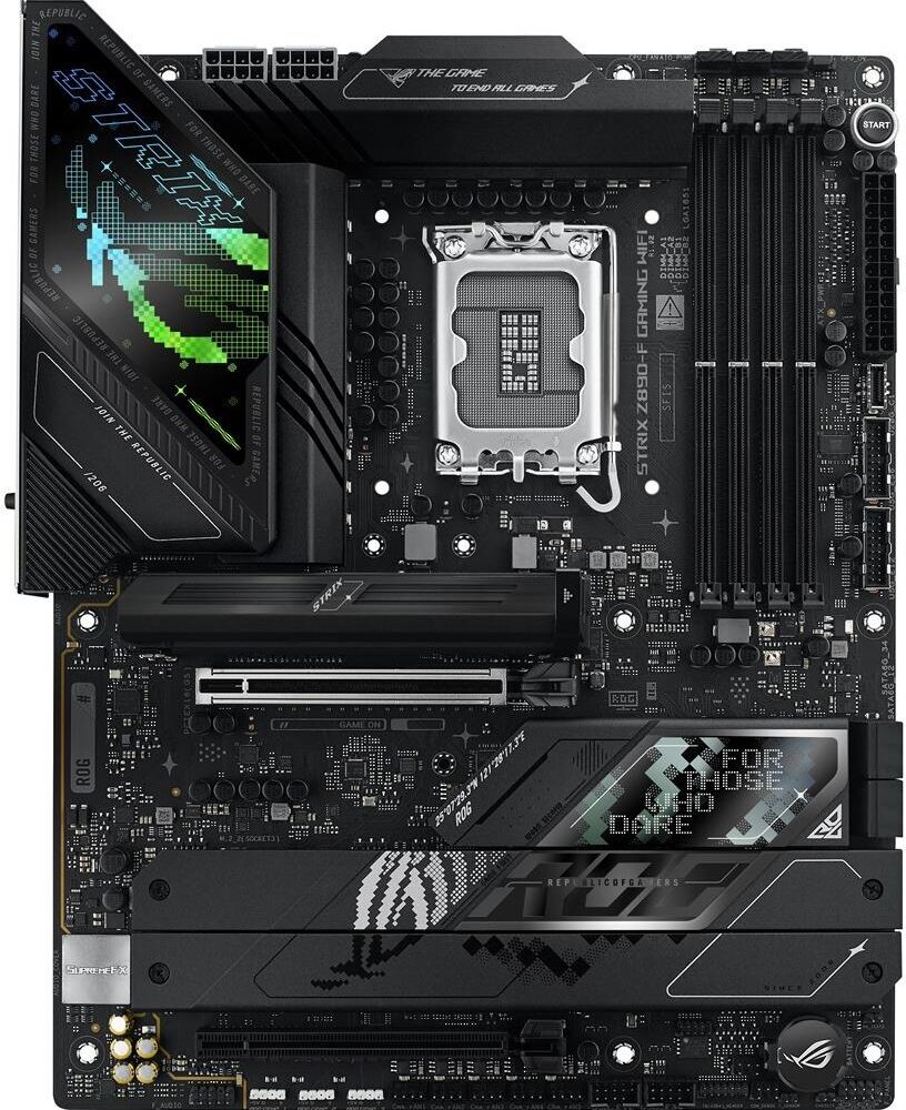 ASUS ROG STRIX Z890-F GAMING WIFI - Motherboard - ATX - LGA1851-Sockel - Z890 Chipsatz - USB-C 3,2 Gen 2x2, USB 3,2 Gen 1, USB 3,2 Gen 2, USB-C 3,2 Gen2, USB4 - 2,5 Gigabit LAN, Wi-Fi 7, Bluetooth - Onboard-Grafik (CPU erforderlich) - HD Audio (8-Kanal) (90MB1I40-M0EAY0)