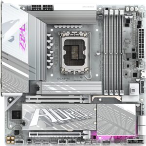 GIGABYTE AORUS Z890M ELITE WIFI7 ICE - Motherboard - micro ATX - LGA1851-Sockel - Z890 Chipsatz - USB4, USB-C 3,2 Gen2, USB 3,2 Gen 2, USB 3,2 Gen 1 - 2,5 Gigabit LAN, Wi-Fi 7, Bluetooth - Onboard-Grafik (CPU erforderlich) - HD Audio (8-Kanal) (Z890M A ELITE WF7 ICE)