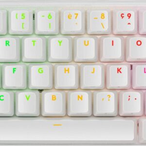 Logitech G PRO X 60 - Tastatur - Gaming - 60% - TKL - Hintergrundbeleuchtung - kabellos - 2,4 GHz, Bluetooth - AZERTY - Französisch - Tastenschalter: Tactile - weiß (920-011925)