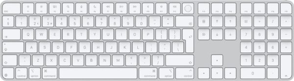 Apple Magic Keyboard with Touch ID and Numeric Keypad - Tastatur - USB-C - kabellos - Bluetooth - QWERTY - GB - weiße Tasten (MXK73B/A)