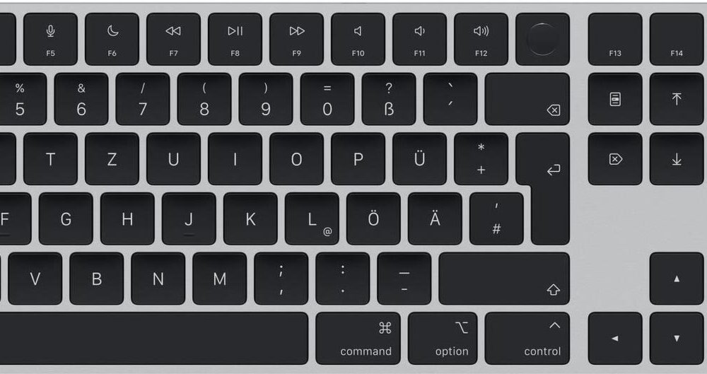 Apple Magic Keyboard with Touch ID and Numeric Keypad - Tastatur - USB-C - kabellos - Bluetooth - QWERTZ - Deutsch - schwarze Tasten (MXK83D/A)