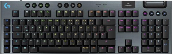 Logitech G G915 X - Tastatur - LIGHTSPEED - Hintergrundbeleuchtung - kabellos - Bluetooth 5,0, 2,4 GHz, USB - QWERTZ - Deutsch - Tastenschalter: GL Linear - Schwarz (920-012697)