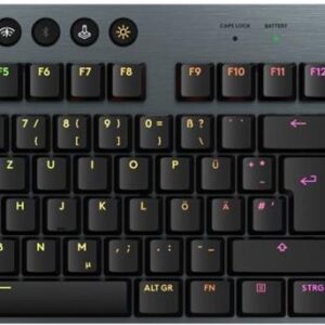 Logitech G G915 X - Tastatur - LIGHTSPEED - Hintergrundbeleuchtung - kabellos - Bluetooth 5,0, 2,4 GHz, USB - QWERTZ - Deutsch - Tastenschalter: GL Tactile - Schwarz (920-012671)