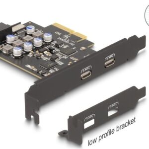 Delock PCI Express x4 Karte zu 2 x extern USB Type-C+ 1 intern 10 Gbps Typ-E Key A (90345)