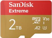 SanDisk Extreme - Flash-Speicherkarte (microSDHC/SD-Adapter inbegriffen) - 2TB - A2 / Video Class V30 / UHS-I U3 - microSDXC UHS-I (SDSQXAV-2T00-GN6MA)