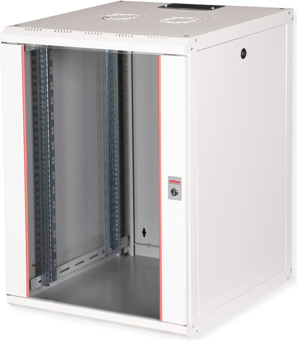 Roline Pro - Schrank Netzwerkschrank - 600 x 600 mm (B x T) - geeignet für Wandmontage - Hellgrau, RAL 7035 - 16U - 48.3 cm (19") (26.21.0007)