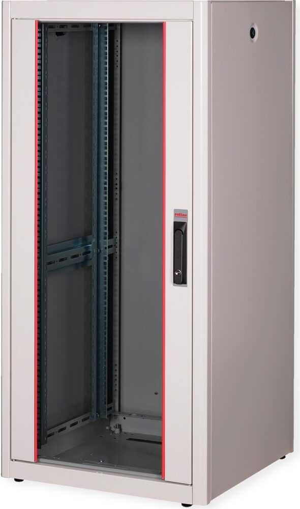 Roline Basic - Schrank Netzwerkschrank - Glas Tür - Hellgrau, RAL 7035 - 26U - 48.3 cm (19") (26.21.0035)