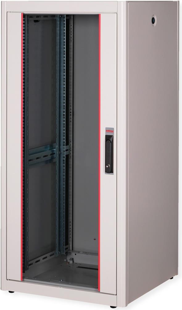 Roline Basic - Schrank Netzwerkschrank - Glas Tür - Hellgrau, RAL 7035 - 26U - 48.3 cm (19") (26.21.0035)