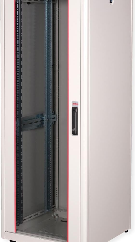 Roline Basic - Schrank Netzwerkschrank - Glas Tür - Hellgrau, RAL 7035 - 32U - 48.3 cm (19") (26.21.0037)