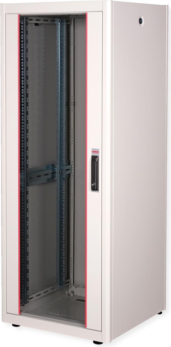 Roline Basic - Schrank Netzwerkschrank - Glas Tür - Hellgrau, RAL 7035 - 32U - 48.3 cm (19") (26.21.0037)