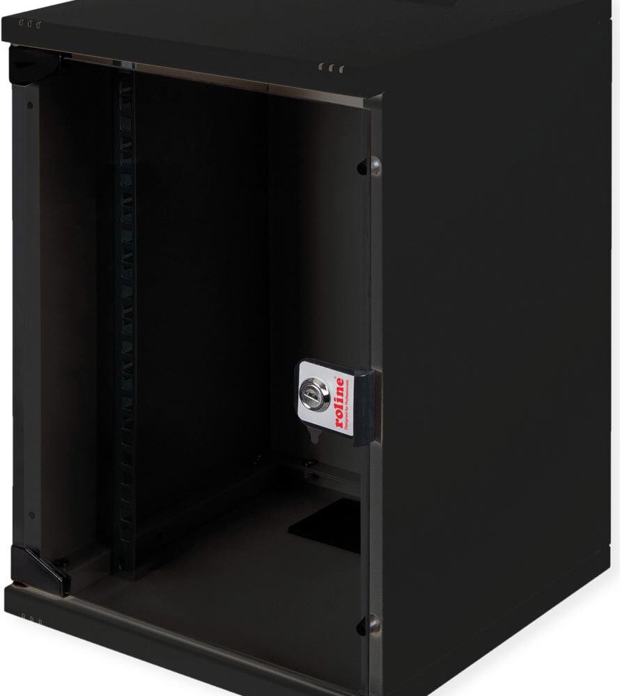 Roline Basic - Schrank Netzwerkschrank - 312 x 300 mm (B x T) - geeignet für Wandmontage - Schwarz, RAL 9005 - 9U - 25.4 cm (10") (26.21.0194)