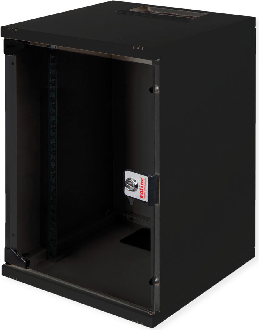 Roline Basic - Schrank Netzwerkschrank - 312 x 300 mm (B x T) - geeignet für Wandmontage - Schwarz, RAL 9005 - 9U - 25.4 cm (10") (26.21.0194)