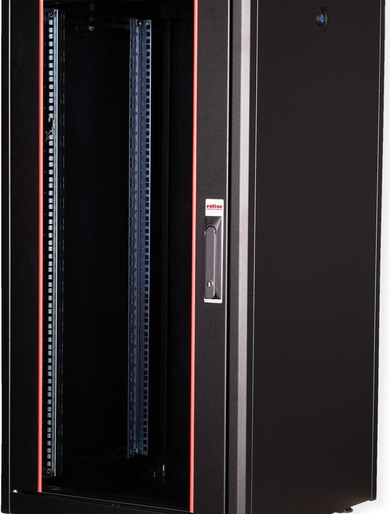 Roline Basic - Schrank Netzwerkschrank - Glas Tür - Jet Black, RAL 9005 - 22U - 48.3 cm (19") (26.21.0200)