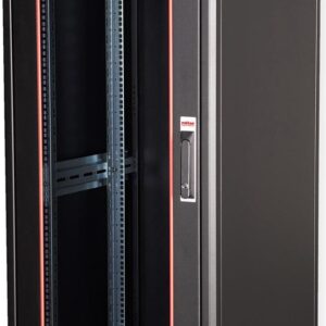 Roline Basic - Schrank Netzwerkschrank - Glas Tür - Jet Black, RAL 9005 - 26U - 48.3 cm (19") (26.21.0204)