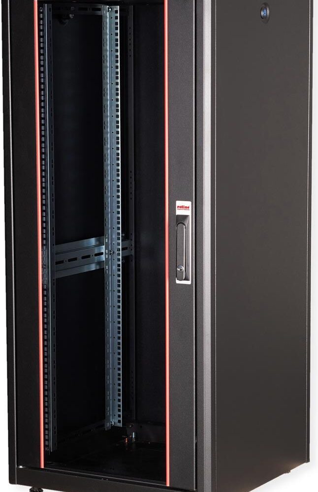 Roline Basic - Schrank Netzwerkschrank - Glas Tür - Jet Black, RAL 9005 - 26U - 48.3 cm (19") (26.21.0204)