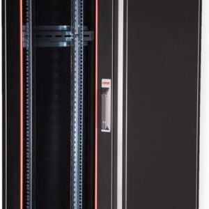 Roline Basic - Schrank Netzwerkschrank - Glas Tür - Jet Black, RAL 9005 - 42HE - 48.3 cm (19") (26.21.0211)