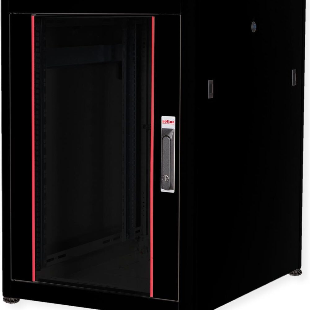 Roline Pro - Schrank Netzwerkschrank - mit Glastür, 600 x 800 mm (B x T) - Jet Black, RAL 9005 - 16U - 48.3 cm (19") (26.21.0217)