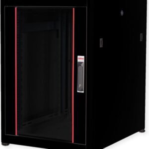 Roline Pro - Schrank Netzwerkschrank - mit Glastür, 600 x 800 mm (B x T) - Jet Black, RAL 9005 - 16U - 48.3 cm (19") (26.21.0217)