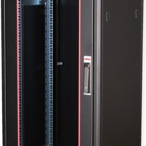 Roline Pro - Schrank Netzwerkschrank - mit Glastür, 600 x 600 mm (B x T) - RAL 9005, Jet Black - 22U - 48.3 cm (19") (26.21.0218)