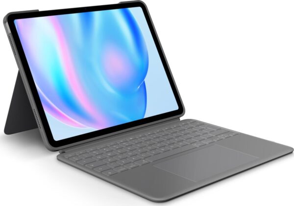 Logitech Combo Touch - Tastatur und Foliohülle - mit Trackpad - hintergrundbeleuchtet - Apple Smart connector - QWERTY - US International - Oxford Gray - für Apple 11-inch iPad Air M2 Wi-Fi, M2 Wi-Fi + Cellular, M3 Wi-Fi, M3 Wi-Fi + Cellular (920-012636)