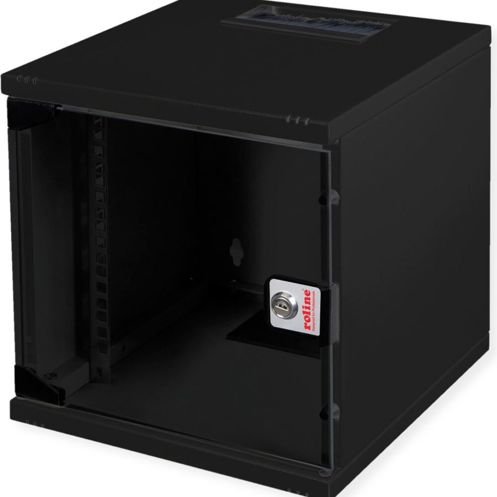 Roline Basic - Schrank Netzwerkschrank - 312 x 300 mm (B x T) - geeignet für Wandmontage - Schwarz, RAL 9005 - 6U - 25.4 cm (10") (26.21.0193)