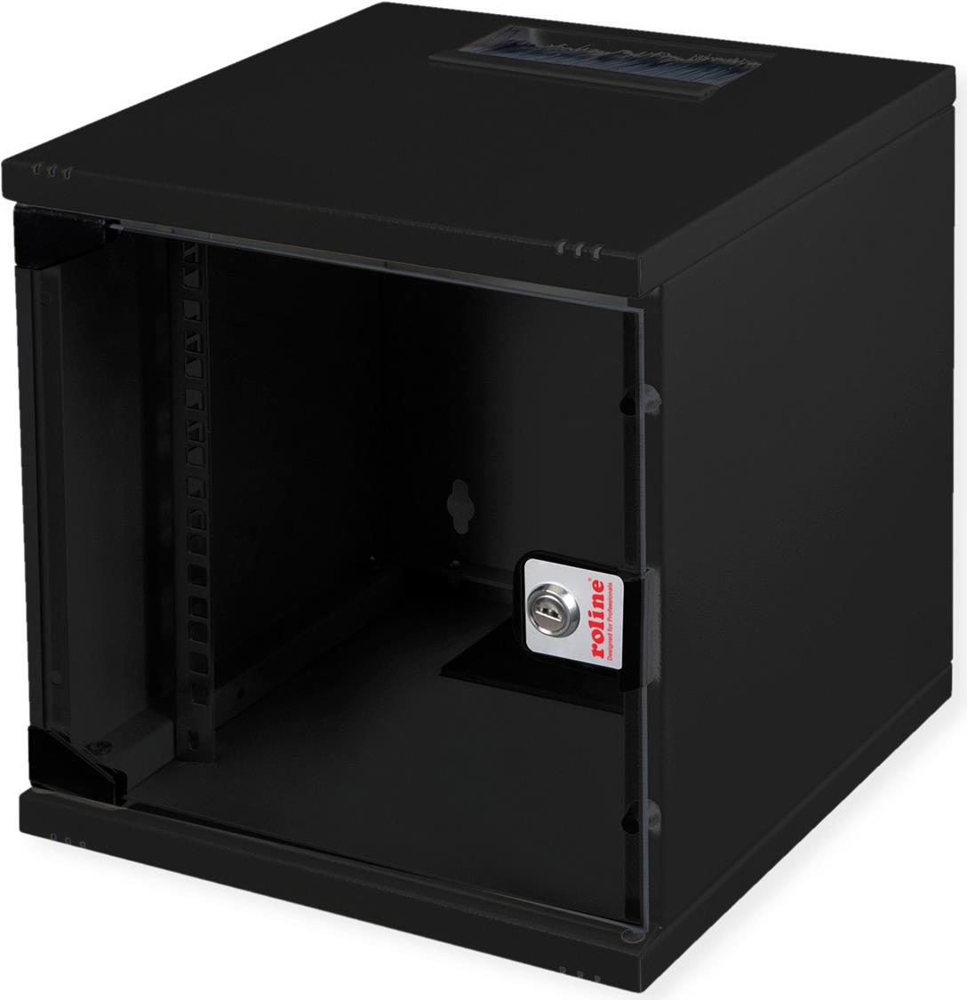 Roline Basic - Schrank Netzwerkschrank - 312 x 300 mm (B x T) - geeignet für Wandmontage - Schwarz, RAL 9005 - 6U - 25.4 cm (10") (26.21.0193)