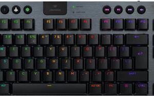Logitech G G915 X - Tastatur - LIGHTSPEED - TKL - Hintergrundbeleuchtung - kabellos - 2,4 GHz, Bluetooth, USB - QWERTY - US International - Tastenschalter: GL Linear - Schwarz (920-012747)