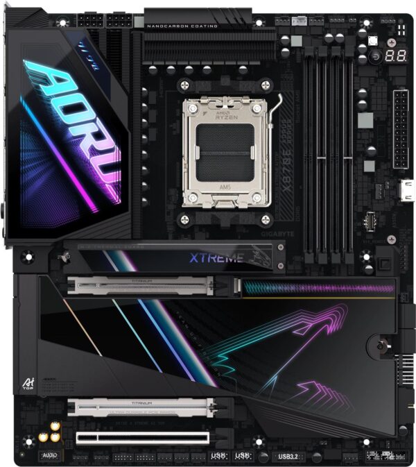 GIGABYTE AORUS X870E XTREME AI TOP - Motherboard - ATX - Socket AM5 - AMD X870E Chipsatz - USB-C 3,2 Gen 2x2, USB 3,2 Gen 1, USB 3,2 Gen 2, USB4 - 2 x 10 Gigabit LAN, Bluetooth, Wi-Fi 7 - Onboard-Grafik (CPU erforderlich) - HD Audio (8-Kanal) (X870E A XTREME AI TOP)