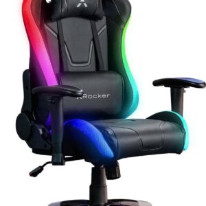 X Rocker Agility Compact eSports - Gaming-Bürodrehstuhl für Kinder & Teenager mit LED-Beleuchtung & App-Steuerung - schwarz (2023028)