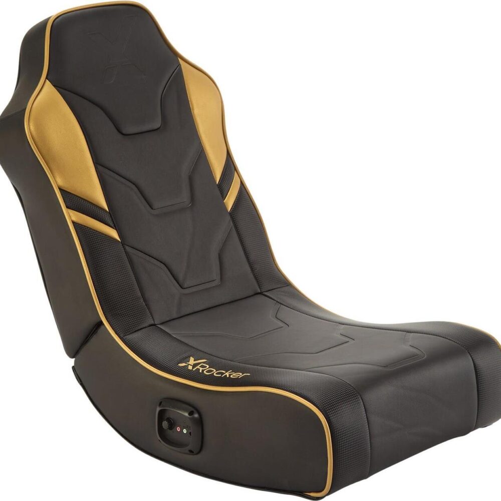 X Rocker 5132201 Videospiel-Stuhl Konsolen-Gamingstuhl Gepolsterter Sitz Schwarz - Gold (5132201)