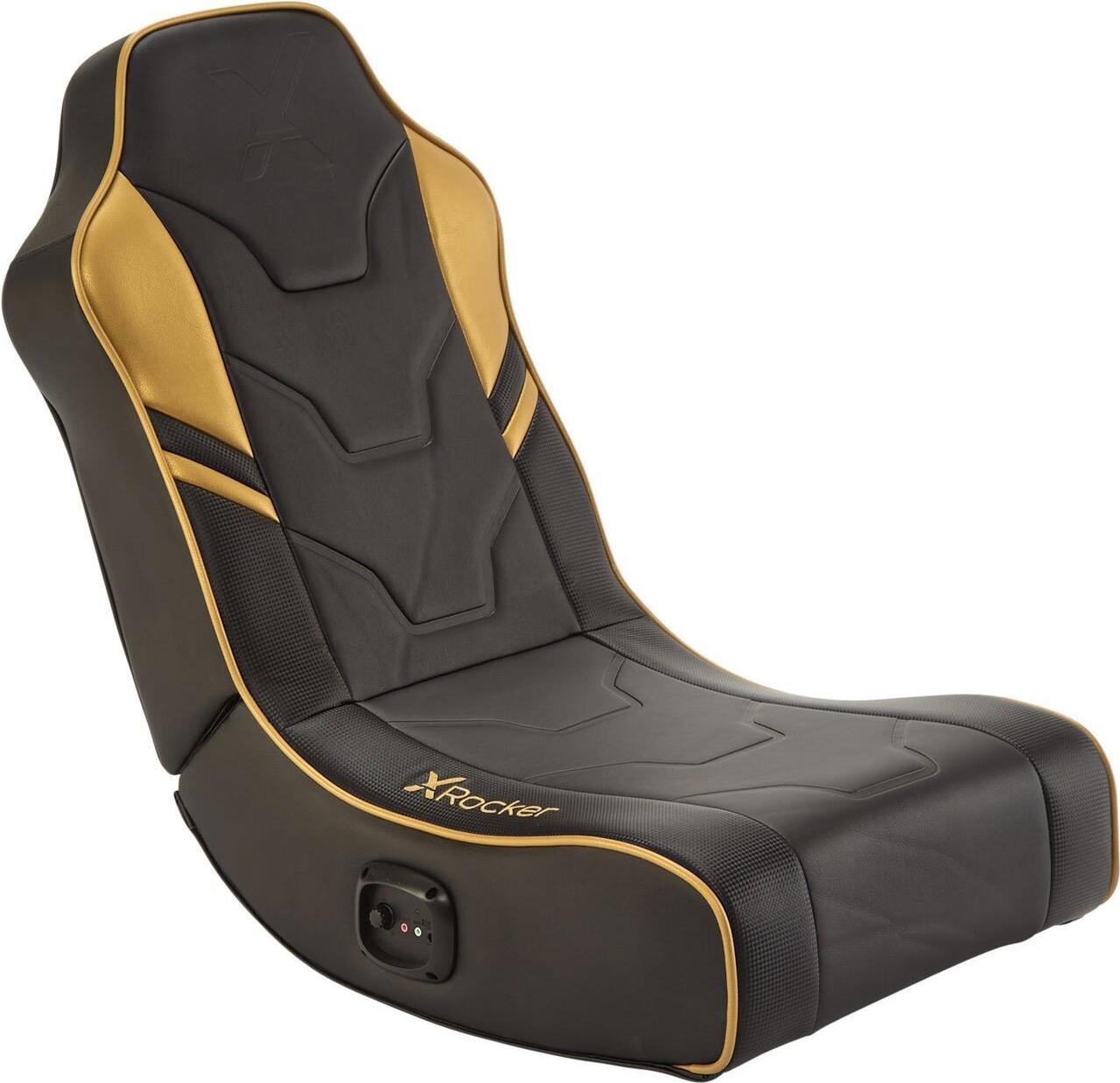 X Rocker 5132201 Videospiel-Stuhl Konsolen-Gamingstuhl Gepolsterter Sitz Schwarz - Gold (5132201)