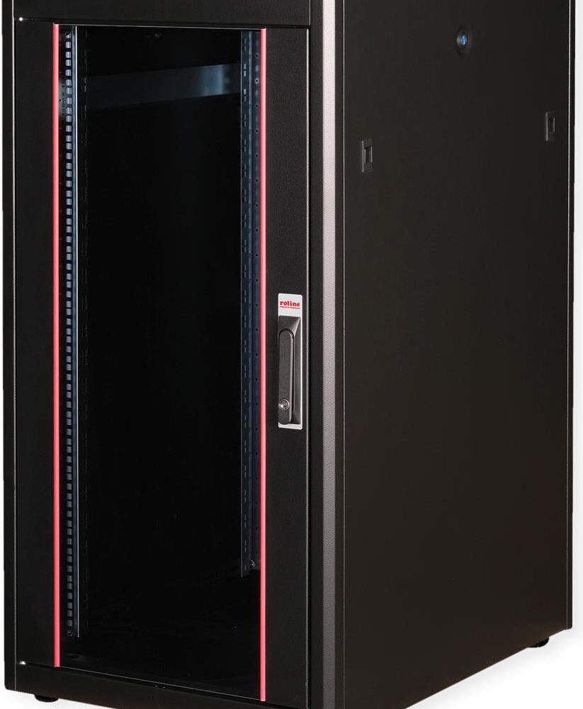 Roline Pro - Schrank Netzwerkschrank - mit Glastür, 600 x 800 mm (B x T) - RAL 9005, Jet Black - 22U - 48.3 cm (19") (26.21.0219)