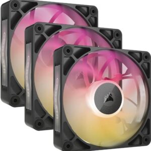 CORSAIR iCUE Link RX120 MAX RGB Starter Kit - Gehäuselüfter - 120 mm - Schwarz (Packung mit 3) (CO-9051034-WW)