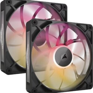 CORSAIR iCUE Link RX140 MAX RGB Starter Kit - Gehäuselüfter - 140 mm - Schwarz (Packung mit 2) (CO-9051036-WW)