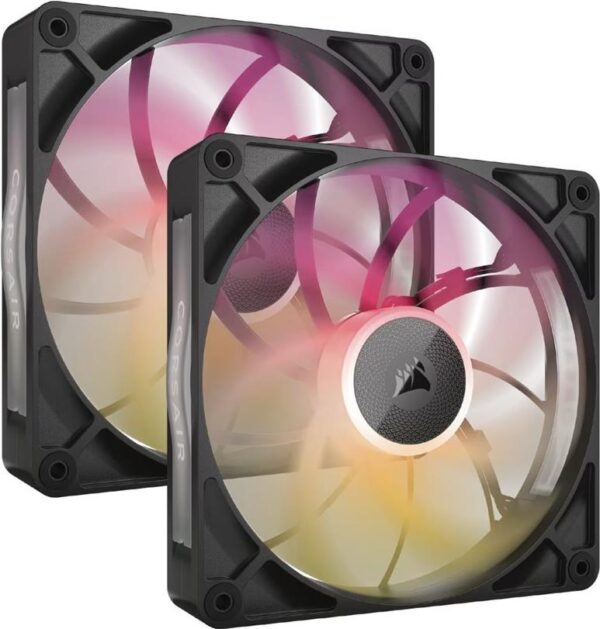 CORSAIR iCUE Link RX140 MAX RGB Starter Kit - Gehäuselüfter - 140 mm - Schwarz (Packung mit 2) (CO-9051036-WW)