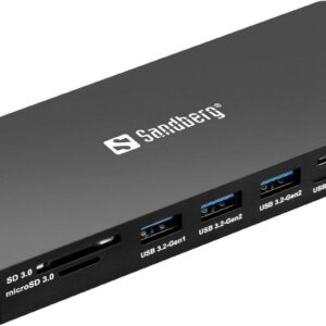 Sandberg 13-in-1 Pro - Dockingstation - USB-C - DP, 2 x HDMI - 1GbE (136-61)