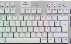 Logitech G G915 X - Tastatur - LIGHTSPEED - TKL - Hintergrundbeleuchtung - kabellos - Bluetooth 5,0, 2,4 GHz, USB - QWERTZ - Deutsch - Tastenschalter: GL Tactile - weiß (920-012733)