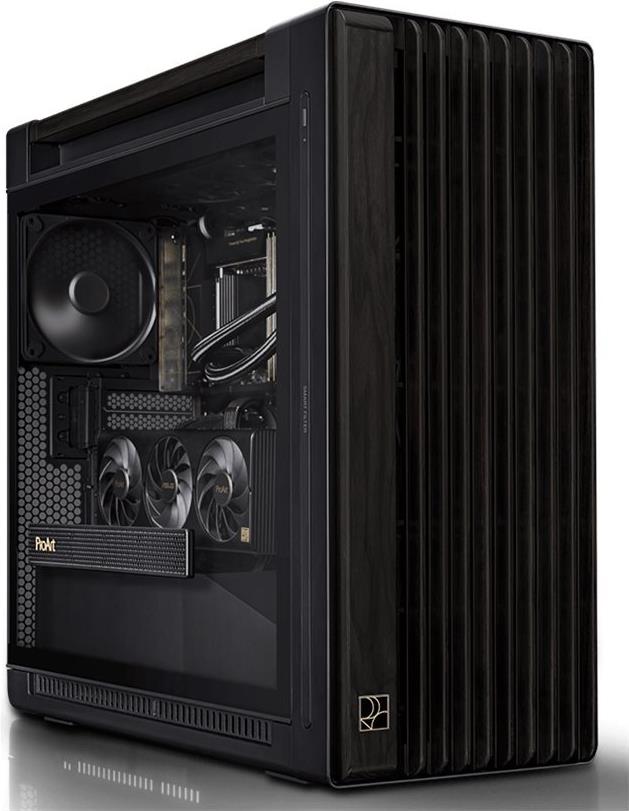 ASUS ProArt PA602 - Wood Edition - mid tower - E-ATX - Seitenteil mit Fenster (gehärtetes Glas) - keine Spannungsversorgung - Schwarz - USB/Audio (90DC00J0-B09010)