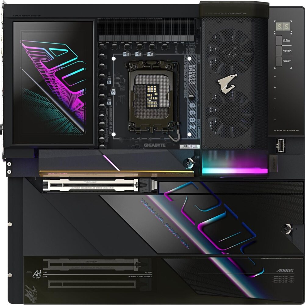GIGABYTE AORUS Z890 A XTREME AI TOP - Motherboard - E-ATX - LGA1851-Sockel - Z890 Chipsatz - USB4, USB 3,2 Gen 2, USB 3,2 Gen 1, USB-C 3,2 Gen 2x2 - 2 x 2,5 Gigabit LAN, Bluetooth, Wi-Fi 7 - Onboard-Grafik (CPU erforderlich) - HD Audio (8-Kanal) (Z890 A XTREME AI TOP)