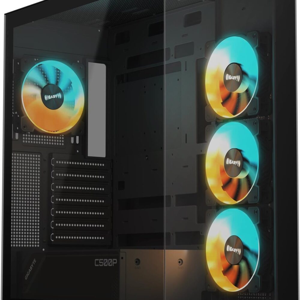 Gigabyte C500 PANORAMIC STEALTH - Mid tower - ATX - Seitenteil mit Fenster (gehärtetes Glas) - keine Spannungsversorgung (ATX) - Schwarz - USB/Audio (GB-C500P ST)