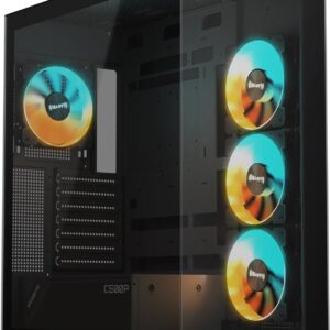 Gigabyte C500 PANORAMIC STEALTH - Mid tower - ATX - Seitenteil mit Fenster (gehärtetes Glas) - keine Spannungsversorgung (ATX) - Schwarz - USB/Audio (GB-C500P ST)