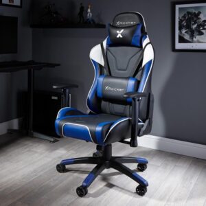 X Rocker Agility eSports - Gepolsterter Sitz - Gepolsterte Rückenlehne - Schwarz - Blau - Schwarz - Blau - Kunstleder - Schaum - Kunstleder - Schaum (0745501)