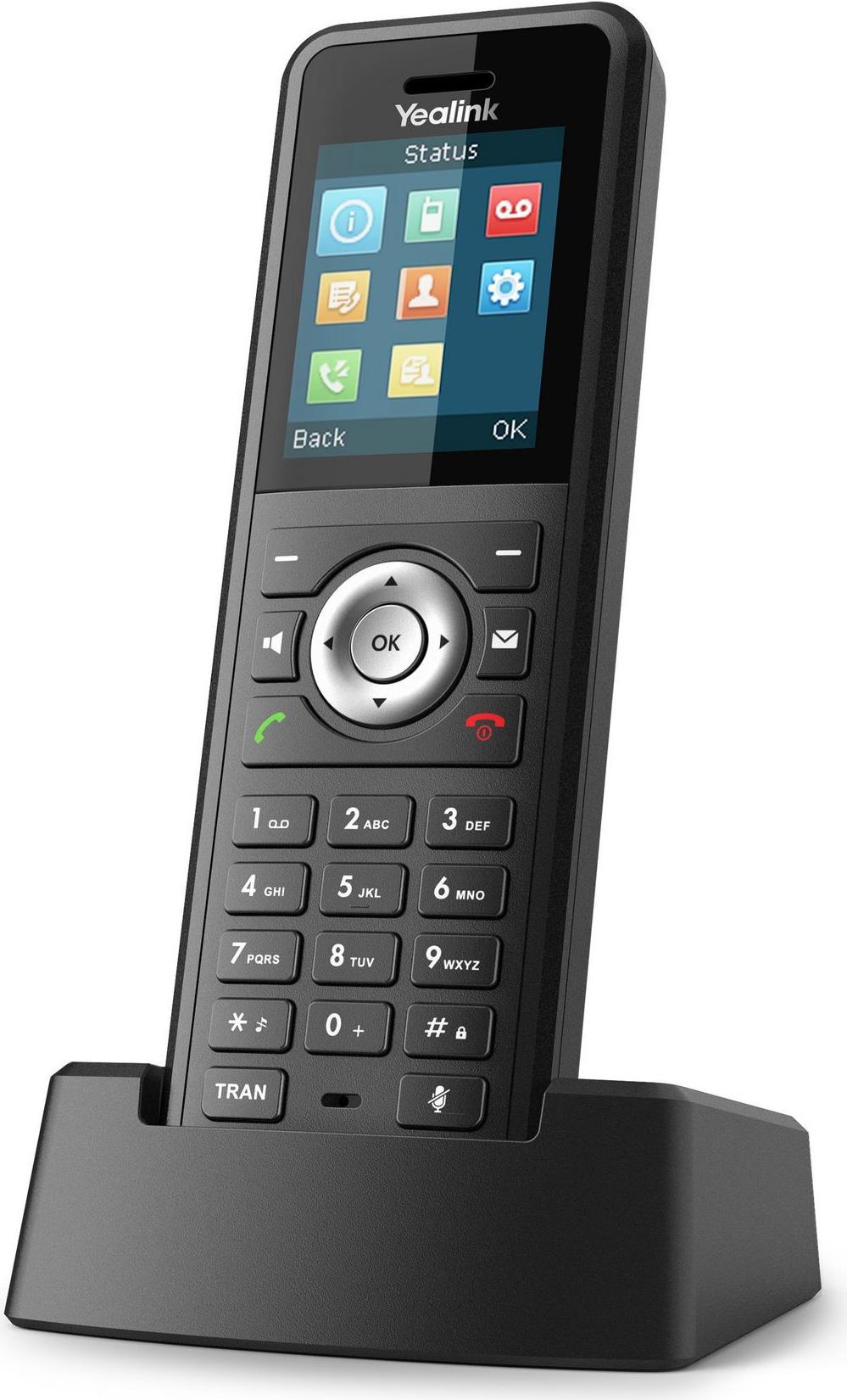 Yealink W59R - Schnurloses Erweiterungshandgerät - mit Bluetooth-Schnittstelle mit Rufnummernanzeige - DECT - dreiweg Anruffunktion - Schwarz (1302006)