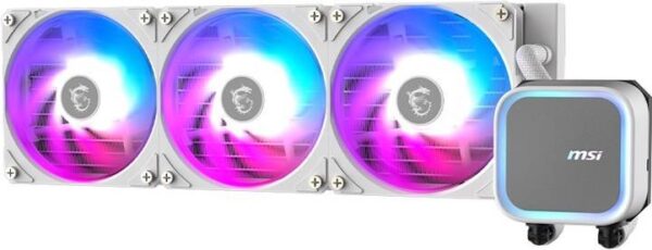 MSI MAG CORELIQUID A13 360 - Prozessor-Flüssigkeitskühlsystem - Kühlergröße: 360 mm - (für: LGA1150, LGA1151, LGA1155, LGA1156, LGA1200, LGA1700, LGA1851, AM5, AM4) - Kupfer - 120 mm - weiß (306-7ZWDA21-L80)