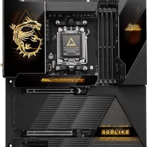 MSI MEG X870E GODLIKE - Motherboard - E-ATX - Socket AM5 - AMD X870E Chipsatz - USB-C 3,2 Gen 2x2, USB 3,2 Gen 2, USB 3,2 Gen 1, USB4 - Bluetooth, Wi-Fi 7, 5 Gigabit Ethernet, 10 Gigabit LAN - Onboard-Grafik (CPU erforderlich) - HD Audio (8-Kanal) (7E48-001R)