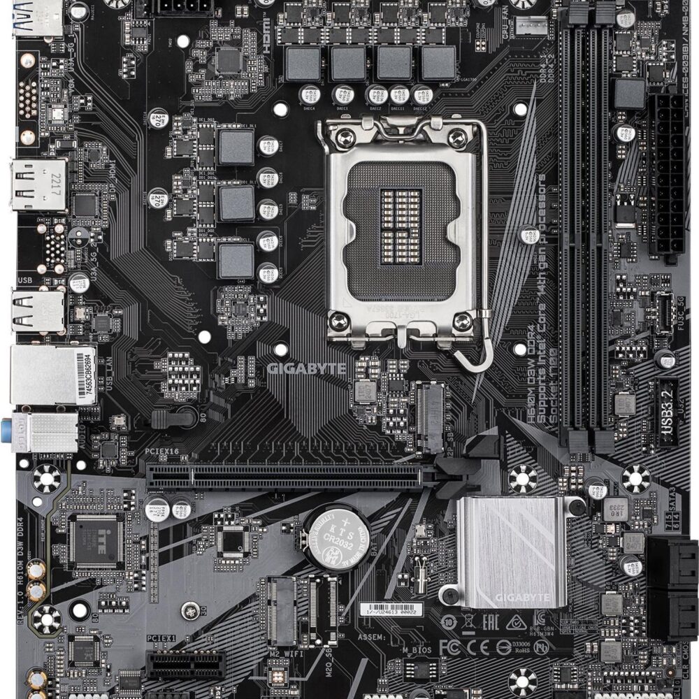 Gigabyte H610M D3W DDR4 - 1,0 - Motherboard - micro ATX - LGA1700-Sockel - H610 Chipsatz - USB-C 3,2 Gen 1, USB 3,2 Gen 1 - Gigabit LAN - Onboard-Grafik (CPU erforderlich) - HD Audio (8-Kanal) (H610M D3W DDR4)