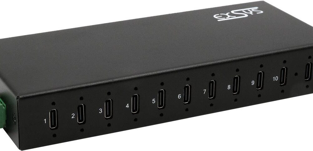EXSYS GmbH 10-Port USB 3.2 Gen 2x1 Metall HUB, 10x USB-C, 79.5W (EX-12270HMS)