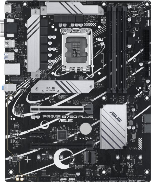 ASUS PRIME B760-PLUS - Motherboard - ATX - LGA1700-Sockel - B760 Chipsatz - USB 3,2 Gen 1, USB 3,2 Gen 2, USB4, USB-C 3,2 Gen 2x2, USB-C 3,2 Gen 1 - 2,5 Gigabit LAN - Onboard-Grafik (CPU erforderlich) - HD Audio (8-Kanal) (90MB1EF0-M1EAY0)